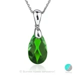 Berdine - Сребърно колие с кристал Swarovski Peridot 16 мм 61061435-Кристали