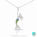 Morgana - Сребърна висулка Русалка с Кристали 1035782222-Сребърни бижута