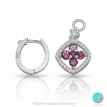 Karry - Сребърни обеци с розов Турмалин и Циркони 888834670