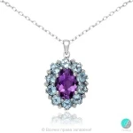 Anastaise - Сребърна висулка с Аметист и Син Топаз 11813486
