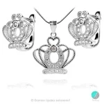 Crown 4 - Сребърна висулка Корона с Циркони 1352A2