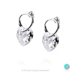 Elzira - Сребърни обеци сърце с кристал Swarovski Moonlight 16 мм 620250101