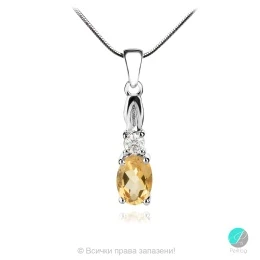 Alexandrea - Сребърна висулка с естествен Цитрин 0.69 ct и Цирконий P012108Ci-Естествени камъни