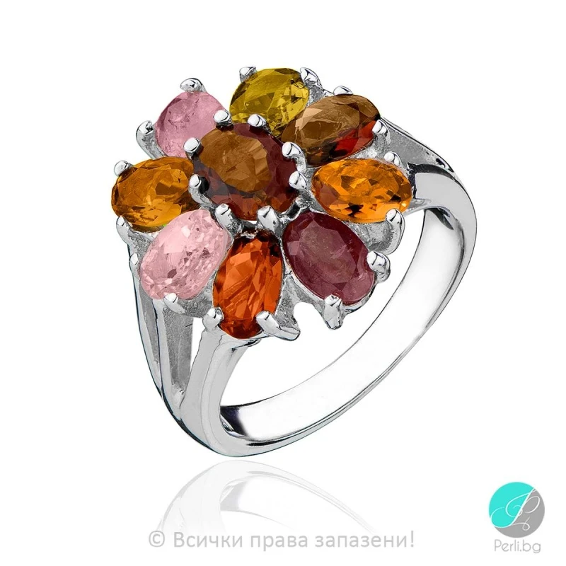 Deni - Сребърен пръстен с Турмалин 888833665-Естествени камъни