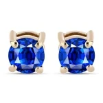 Saraya - Златни Обеци 14К с Естествен Сапфир 0.7 ct E054729S-Естествени камъни