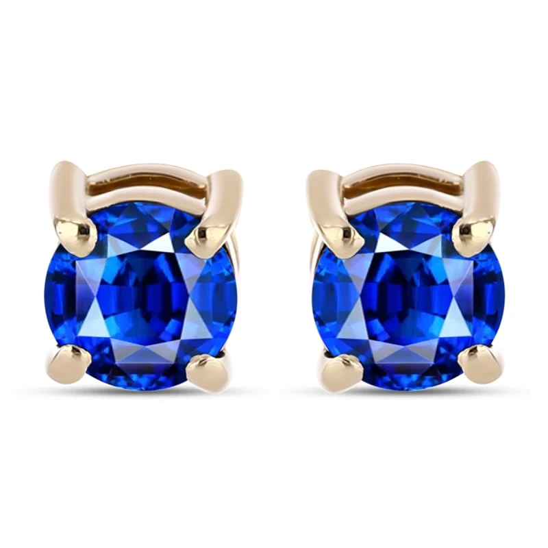 Saraya - Златни Обеци 14К с Естествен Сапфир 0.7 ct E054729S-Естествени камъни