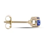 Saraya - Златни Обеци 14K с Естествен Танзанит 0.60 ct E054729Tz-Естествени камъни