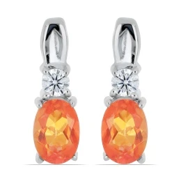 Christina - Сребърни обеци с Padparadscha Quartz 1.47ct E012108Pad-
