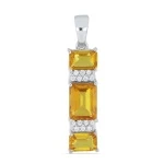 Elvira - Сребърна висулка с Нано Султанит 4 ct и Цирконий P07885Su