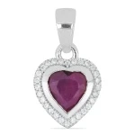 Emelina - Сребърна висулка Сърце с естествен Рубин 1.71 ct P08592R