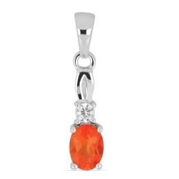 Christina - Сребърна висулка с Padparadscha Quartz 0.78 ct и Цирконий P012108Pad-Естествени камъни