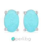 Louie Turquoise - Сребърни обеци с естествен Тюркоаз E014818TQ
