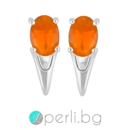 Effy - Сребърни обеци с естествен оранжев Опал 1.03ct E017066OrOp