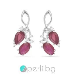 Annmarie Ruby - Сребърни обеци с Кристален Рубин 2.34 ct и Цирконий E023853GLR-Естествени камъни
