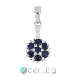 Valarie Blue Sapphire - Сребърна висулка с естествен Сапфир 1.21 ct и Цирконий P010887S