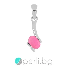 Cathy - Сребърна висулка с естествен розов Опал 0.48ct P013661Opp-Естествени камъни