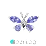 Butterfly Tanzanite - Сребърно колие Пеперуда с естествен Танзанит 0.66 ct P020182Tz-Естествени камъни
