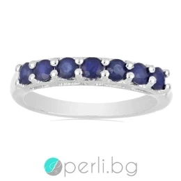 Kasy Blue Sapphire - Сребърен пръстен с естествен Сапфир 1.05 ct R014917S