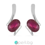 Claudine - Сребърни обеци с Кристален Рубин 2.4 ct E013661GLR-Естествени камъни
