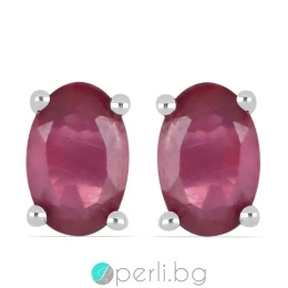 Ruby passion - Сребърни обеци с Кристален Рубин 1.27 ct E014818GLR-Естествени камъни