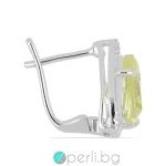 Siana - Сребърни обеци с естествен Лимонов топаз 6.05 ct и Цирконий E016161Lt