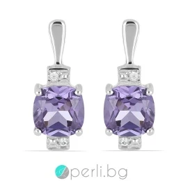 Katriana Alexandrite - Сребърни обеци с лабораторен Александрит 2.81 ct E030172Alex-Естествени камъни
