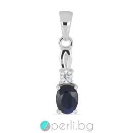 Vanessa - Сребърна висулка с естествен Сапфир 0.91ct и Цирконий P012108S