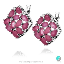 Adalina Ruby Indian - Сребърни обеци с естествен Рубин 6.39 ct E019969R-Естествени камъни