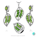 Joleen Chrome Diopsite - Сребърни обеци с естествен Хром Диопсид 5 ct и Циркони E019981Ch-Естествени камъни