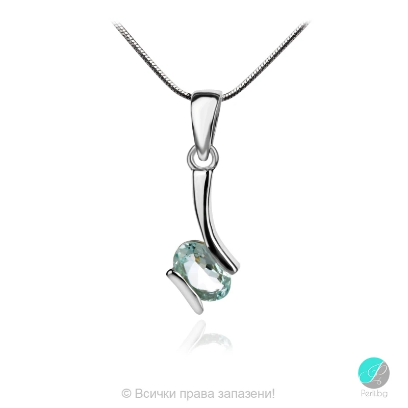 Gentle Aquamarine - Сребърна висулка с естествен Аквамарин 0.61 ct P013661Aq