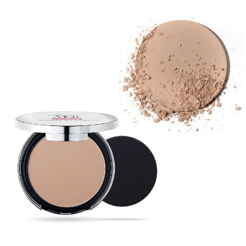 Матиращ компактен Фон дьо тен Pupa Extreme Matt Compact Powder Foundation With Natural Matt Effect 050 Sand