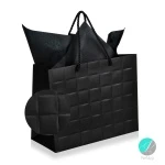 Gift bag - Луксозна подаръчна торбичка "Каре" - черна XL-