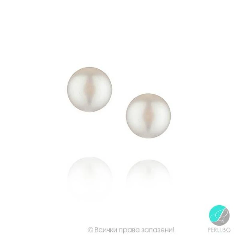 Fiore - Сребърни обеци с Перли  AA  9 - 9.5 мм 5283W-Обеци
