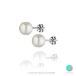 Fiore - Сребърни обеци с Перли  AA  9 - 9.5 мм 5283W-Обеци